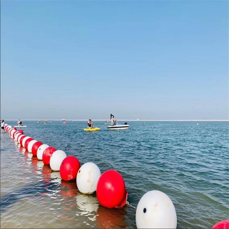海域警戒浮球 海滨浴场深水区域隔离带浮漂PE浮球应用