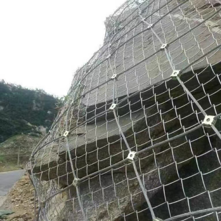 SNS主动柔性护山网 边坡防护网 环形钢丝绳网 包裹防山体落石滑坡